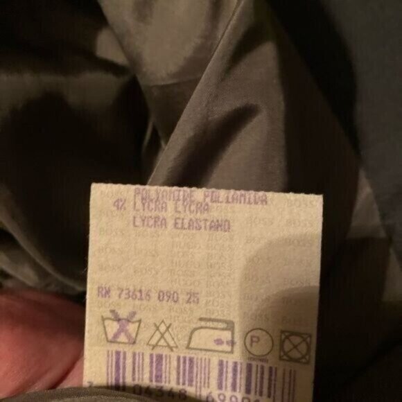 Hugo Boss Wool Stretch Suit Jacket 42L Sports Coat Blazer Grey Formal Career - Picture 10 of 11